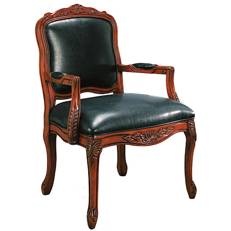 Julian Upholstered Accent Chair with Detailed Exposed Wood